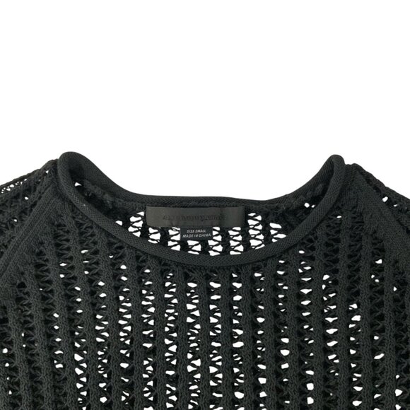 Alexander Wang Crochet Sweater S Black Long Sleeve Crewneck Pullover Gothic - Picture 4 of 12